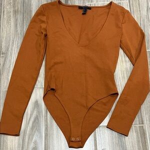 Forever 21 Rust Long Sleeve Bodysuit